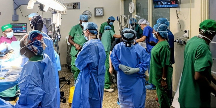 KNH doctors in theatre performing a heart surgery PHOTO/KNH
