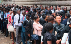 Job seekers lining up to hand over applications PHOTO/NMG