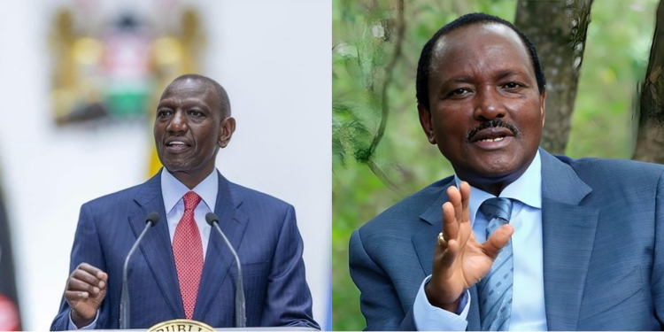 A collage of Kalonzo Musyoka and president William Ruto PHOTO/X