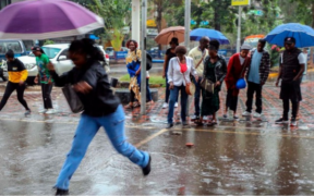A photo of people in the rain in Nairobi PHOTO/NMG