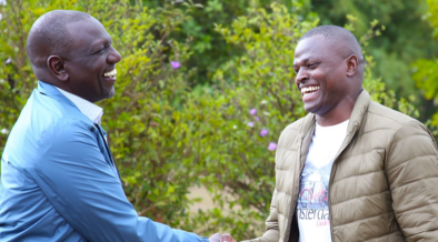 A past photo of Presidewnt William Ruto and Kiharu MP Ndindi Nyoro. PHOTO/ Courtesy