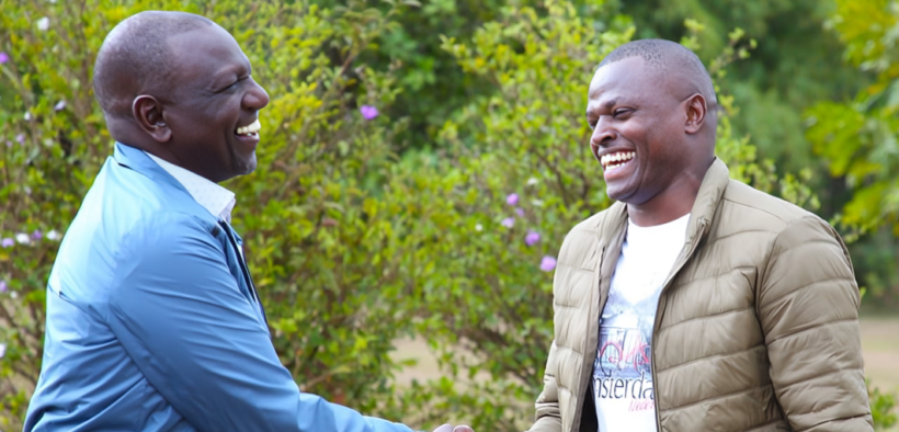 A past photo of Presidewnt William Ruto and Kiharu MP Ndindi Nyoro. PHOTO/ Courtesy