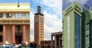 A collage of Kenya National Archives, Parliament Buildings and Afya Centre PHOTO/Courtesy