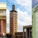 A collage of Kenya National Archives, Parliament Buildings and Afya Centre PHOTO/Courtesy