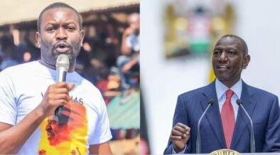 A collage of president Ruto and Senator Sifuna PHOTO/X