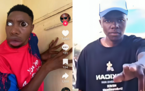 A collage photo of Derrick Omollo from his tiktok videos and his photo. Photo/ Courtesy