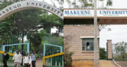 A photo collage of Maseno University main gate and Makueni University gate.
