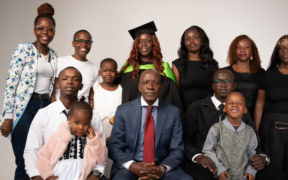 A photo showing Boni Khalwale and his children during the graduation of Flavia. Photo/ Boni Khalwale/ X