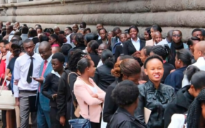 A photo showing Jobseekers lining up for interviews. PHOTO/Nation Africa.