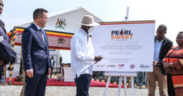 A photo showing President Museveni welcoming the Pearl Sweet crude blend. Photo Courtesy