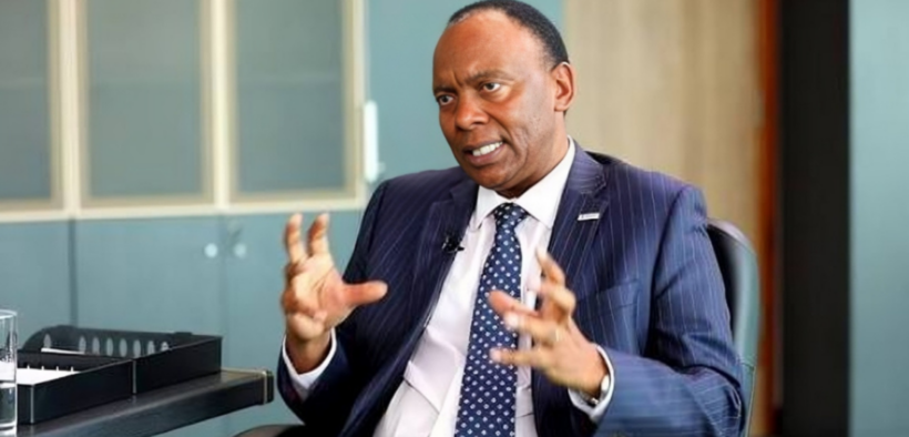 A photo showing Tom Gitogo, Britam CEO speaking during a previous interview. Photo/ Courtesy