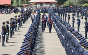A photo showing police recruits at Kiganjo. Photo/ File