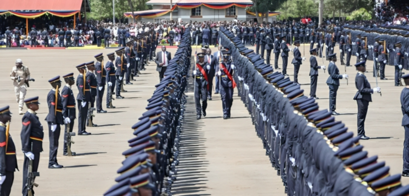 A photo showing police recruits at Kiganjo. Photo/ File