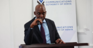 CA Director General David Mugonyi speaking during the opening of a past capacity-building session for actors within the cyber-security ecosystem in the African region. PHOTO/CA IG.