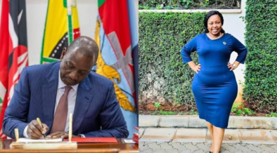 Collage photo showing president William Ruto and Millicent Omanga. Photo/ File