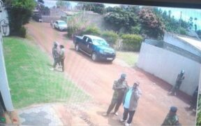 DCI officers outside Gitonga's home in Manyatta PHOTO/X