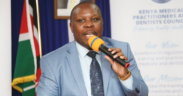 Kenya Medical Practitioners and Dentists Council CEO David Kariuki speaking at a past gathering. Photo/ KMPDC)