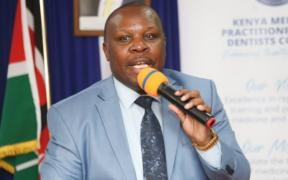 Kenya Medical Practitioners and Dentists Council CEO David Kariuki speaking at a past gathering. Photo/ KMPDC)