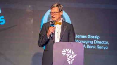 NCBA Bank Kenya Managing Director James Gossip speaks during the launch of PropertyDuka, the bank’s AI-powered property marketplace. PHOTO/ NCBA X