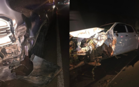 Photo showing the aftermath of Kitutu MP vehicle after the accident. Photo/ Abuga Makori/ X