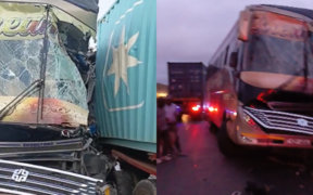 Photo showing the aftermath of the accident involving dreamline bus and the truck after accident. Photo/ Sholla Ard/ X