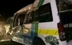 Photo showing the aftermath of the kinatwa shuttle after the accident along Nairobi - Mombasa highway. Photo / Swagga / X