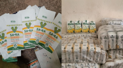 Photo showing the seized maize brands in godown in Kasarani by DCI. Photo DCI