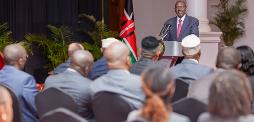 President William Ruto speaking during the signing of Kenya- Italy Deal on building of new hospital . Photo William Ruto X