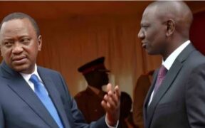 Retired President Uhuru Kenyatta alongside President William Ruto. PHOTO/CITIZEN DIGITAL