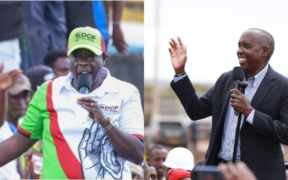 A collage photo of The Democracy for the Citizens Party (DCP) leader Rigathi Gachagua speaking to Ruiru residents in Kiambu County on April 17, 2026 and Kajiado Governor Ole Lenku during a rally in Kajiado on Sept 4. Photo/Gachagua/ Ole Lenku Facebook