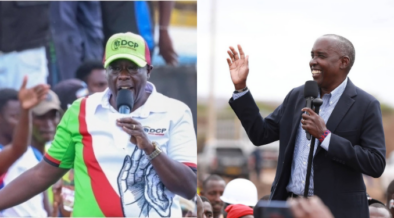 A collage photo of The Democracy for the Citizens Party (DCP) leader Rigathi Gachagua speaking to Ruiru residents in Kiambu County on April 17, 2026 and Kajiado Governor Ole Lenku during a rally in Kajiado on Sept 4. Photo/Gachagua/ Ole Lenku Facebook