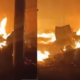 A photo showing a fire incident at kariobangi industries. PHOTO/ Screengrab