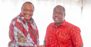 Former President Uhuru Kenyatta former Cabinet Secretary Fred Matiang’i during the Jubilee Party delegates meeting held at Thika Greens in Murang’a county, November 7, 2025. PHOTO/ Jubilee party Facebook