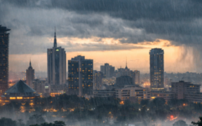 A photo showing rains and thunderstorms in Nairobi PHOTO/FB