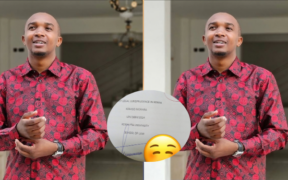 A collage photo of Morara Kebaso and an insert of his CAT Marks from a Law Unit during his time at Kenyatta University in 2014. PHOTO/ Morara Kebaso
