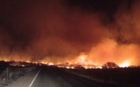 Emergency response teams have been deployed along the Voi-Taveta Road in Taita Taveta County after a bush fire broke out in the area on Sunday evening