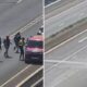 A viral photo showing several people gathered between vehicles on the Nairobi Expressway sparked claims of a daylight robbery. PHOTO/ SCREENGRAB