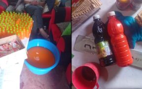 Collage photo of the counterfeit juice found in a homestead in Kabete. PHOTO/ DCI