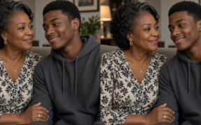Photo showing a lady and a young man being goffy around each other Photo /Grok