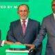 CEO Safaricom Peter Ndegwa (Left), Founder GulfCap Investment Bank Suleiman Shahbal (Middle) and Chairman of the Board of Directors Adil Khawaja (Right). PHOTO/ X