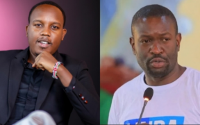 A photo collage of Kenyan Filmmaker Abel Mutua and Nairobi Senator Edwin Sifuna speaking to church attendees in Bungoma on Sunday, July 26, 2026. PHOTO/ Abel Mutua/ Edwin Sifuna Facebook