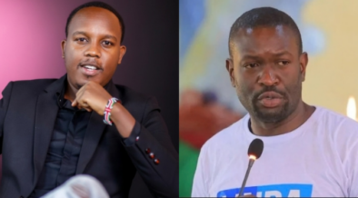 A photo collage of Kenyan Filmmaker Abel Mutua and Nairobi Senator Edwin Sifuna speaking to church attendees in Bungoma on Sunday, July 26, 2026. PHOTO/ Abel Mutua/ Edwin Sifuna Facebook