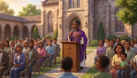 Priest speaking to his congregants. PHOTO/ Gemini